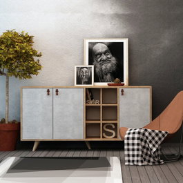 Hanah Home Prilika Consola Roble y Blanco